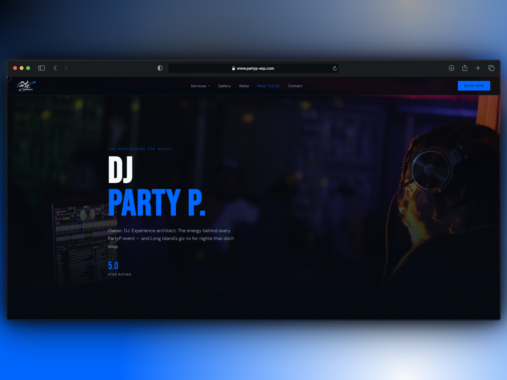 PartyP Experience website preview